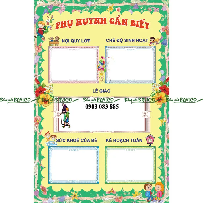 Bảng phụ huynh cần biết dán PP viền khung nhôm - Bảng Viết Bavico