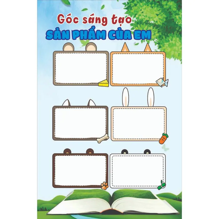 Góc Sáng Tạo, Góc Sản Phẩm của em, Trang trí lớp học, mầm non...