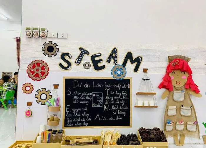 Gợi ý 40+ ý tưởng trang trí góc steam mầm non đẹp, ấn tượng