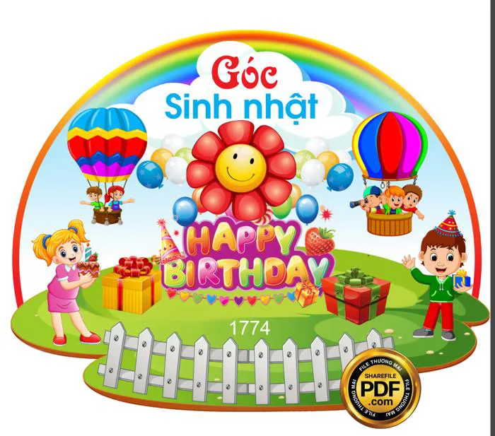 VIP] GÓC SINH NHẬT TRANG TRÍ TRƯỜNG MẦM NON file PDF & CDR | VIPcorel.com - Thư viện mẫu thiết kế đồ họa CorelDRAW (CDR).