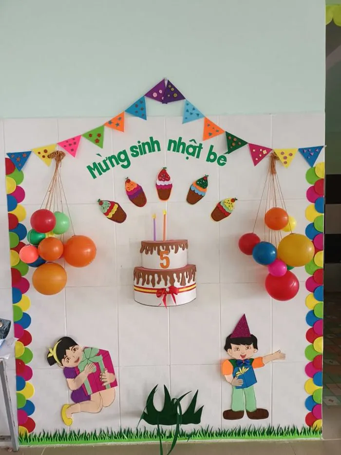 Trang trí sinh nhật đơn giản tại nhà | Góc sinh nhật mầm non, Sinh nhật