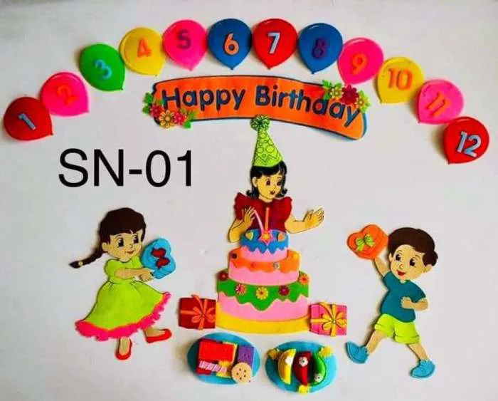 Tranh nỉ 2 lớp Góc sinh nhật ( Tranh thủ công trang trí trường lớp mầm non) | Lazada Việt Nam
