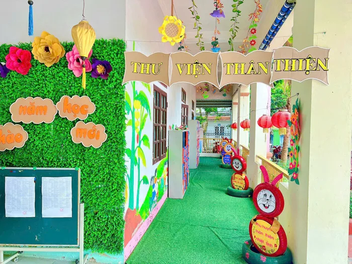 Góc thư viện thân thiện của trường mầm non Nông Trang Góc thư viện thân thiện của trường mầm non Nông Trang