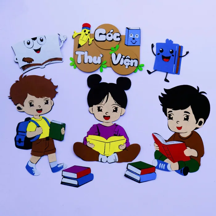 Bảng Góc Thư Viện Trang Trí Lớp Học Mầm Non 2025 - Xưởng Mầm Non Phương