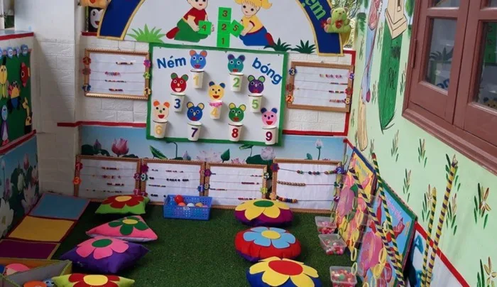 Những mẫu trang trí góc trải nghiệm mầm non ngoài trời đẹp