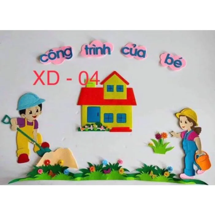 Góc Xây Dựng 04 ( Tranh Góc Nỉ Trang Trí Lớp Học Mầm Non Tiểu Học) - Lazada  | Lazada Việt Nam