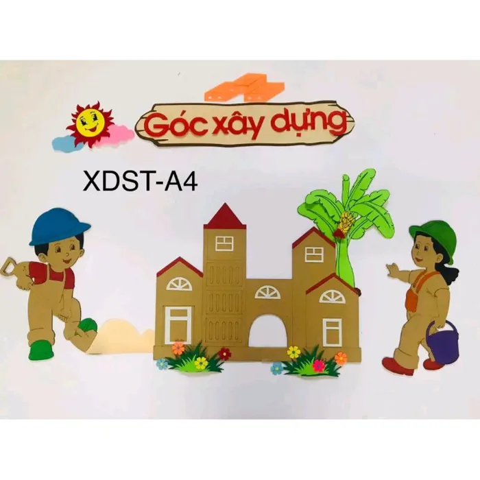 góc Xây dựng ( đồ chơi trải nghiệm - trang trí trường lớp mầm non