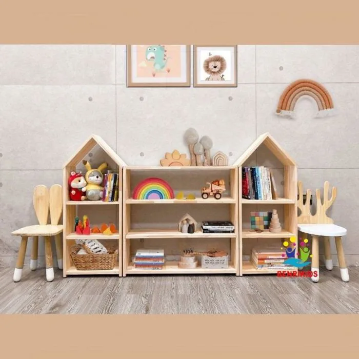 Kệ Gỗ 3 Tầng Đựng Đồ Chơi Sách Vở Cho Bé Theo Montessori Kệ Đa Năng Trang  Trí Phòng Cho Bé Bằng Gỗ Thông Nhập Khẩu An Toàn Kệ Gỗ Chắc Chắn