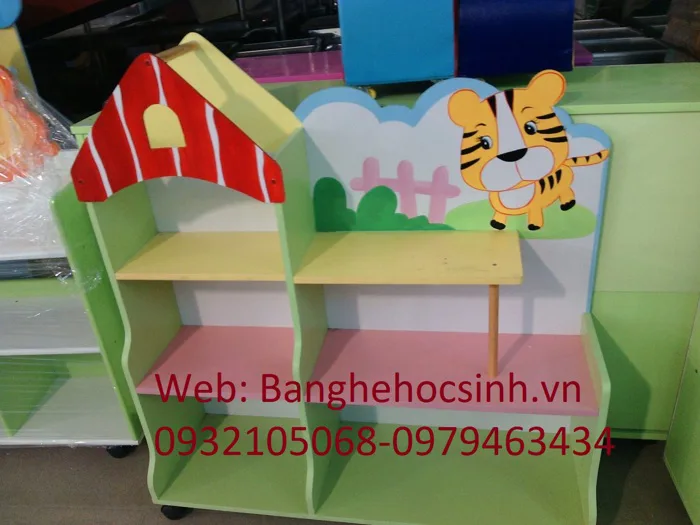 Kệ đồ chơi mẫu giáo 3 tầng - Hàng sản xuất tại xưởng, giá rẻ, giao hàng  toàn quốc
