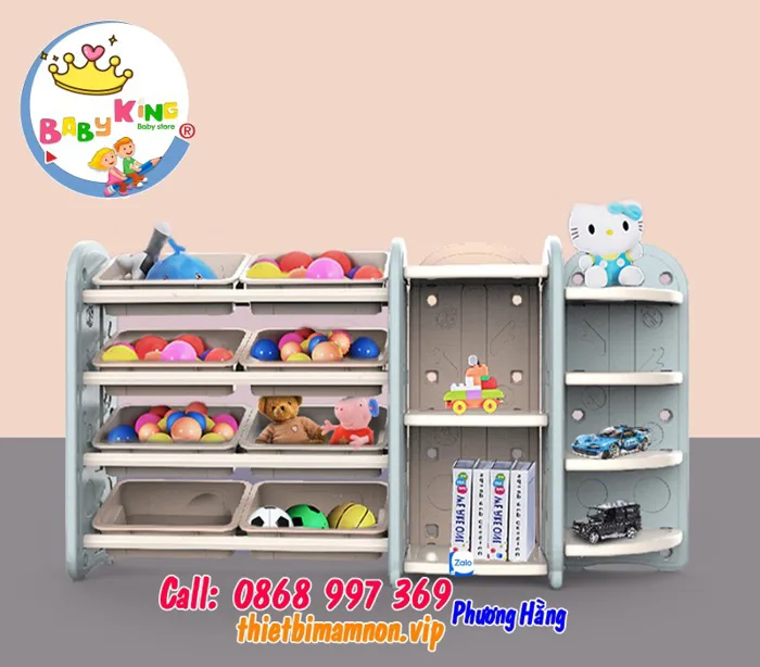 KỆ Đựng ĐỒ CHƠI Bằng Nhựa Cho Bé Mầm Non 8 Giỏ 11 ngăn