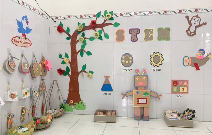 Trang trí lớp học theo phương pháp giáo dục STEM.