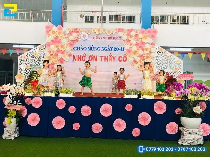 Mẫu trang trí 20/11 trường mầm non đáng yêu, ý nghĩa - inan2h