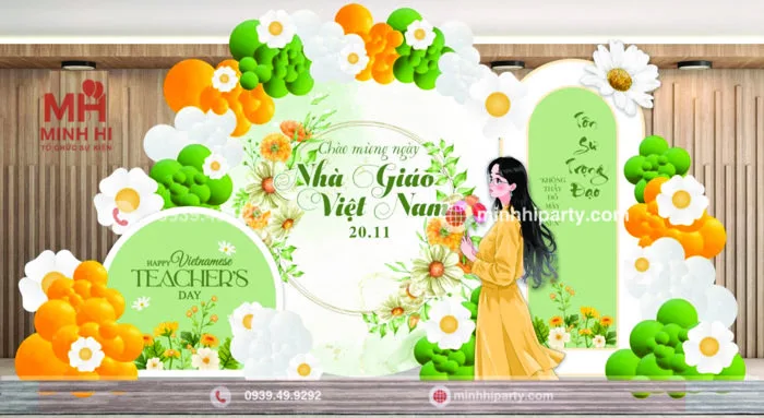 20 MẪU TRANG TRÍ BACKDROP 20/11 MỚI NHẤT 2025