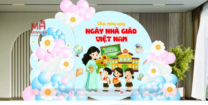 20 MẪU TRANG TRÍ BACKDROP 20/11 MỚI NHẤT 2025