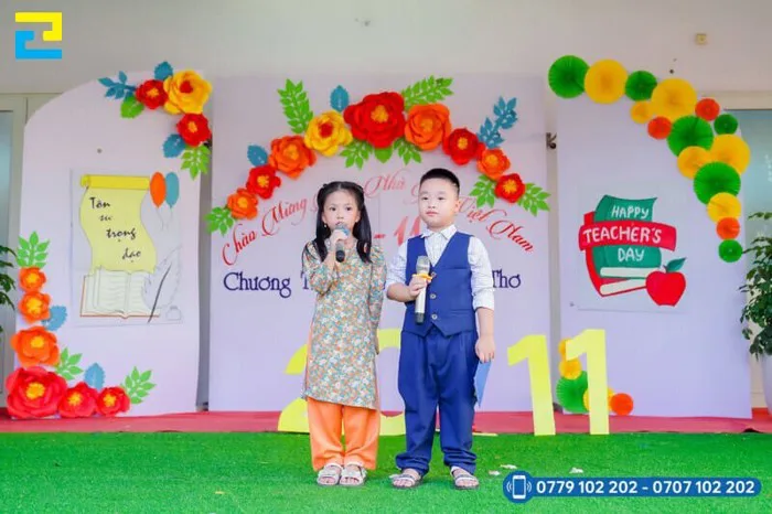 Mẫu trang trí 20/11 trường mầm non đáng yêu, ý nghĩa - inan2h