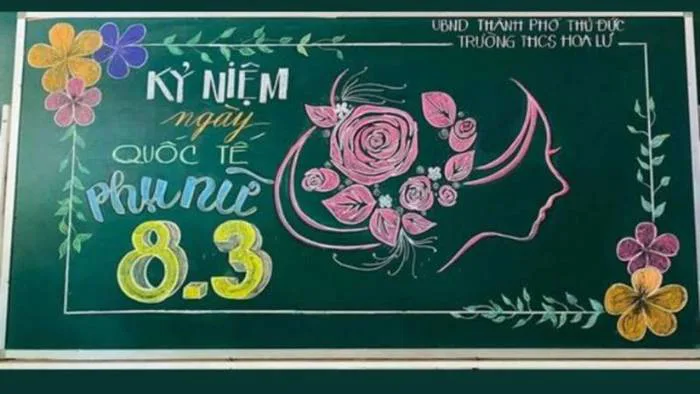Tổng hợp 20 mẫu trang trí bảng 8/3 cho lớp học đẹp nhất