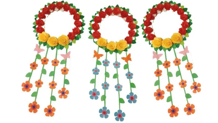 LẴNG HOA TREO TƯỜNG BẰNG VẢI NỈ/ TRANG TRÍ LỚP MẦM NON/ ĐỒ DÙNG MẦM NON/  HOA VẢI NỈ/ Maly Windy