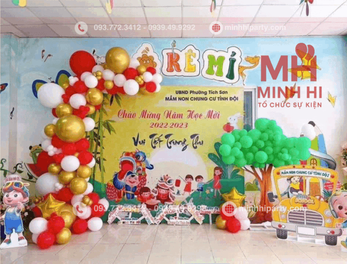 MẪU TRANG TRÍ TRUNG THU CHO TRƯỜNG MẦM NON ĐẸP