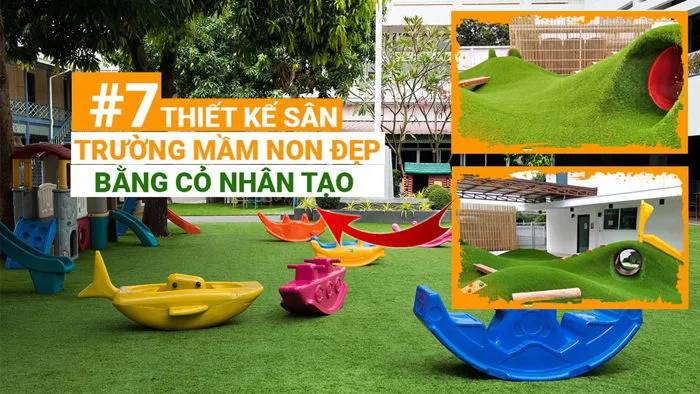 7 Thiết kế sân trường mầm non đẹp bằng cỏ nhân tạo | Cỏ nhân tạo SG