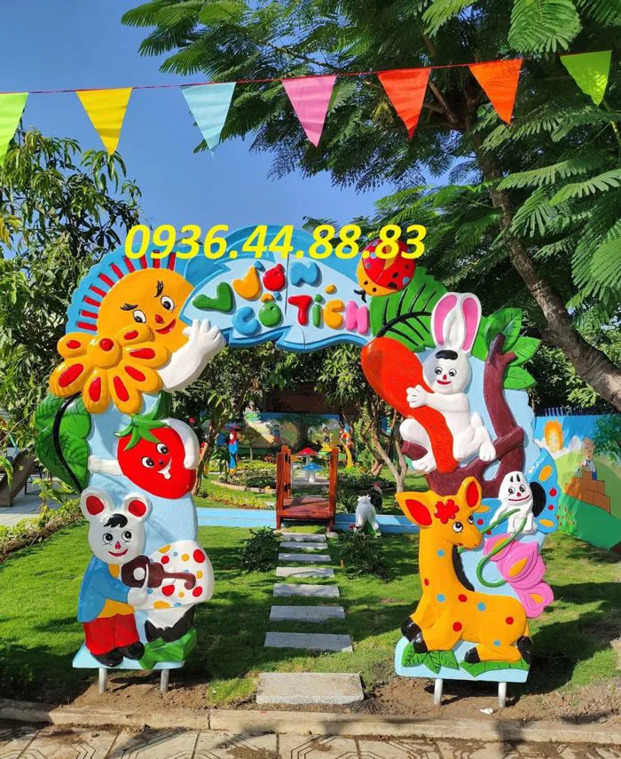 Cổng vườn cổ tích giá rẻ nhất - Tượng vườn cổ tích - Đồ chơi mầm non
