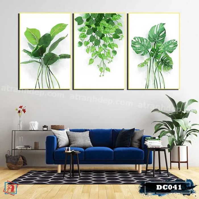Bộ 3 tranh canvas treo tường Decor Hoa lá phong cách scandinavian - DC041 - A Tranh Đẹp Bộ 3 tranh canvas treo tường Decor Hoa lá phong cách scandinavian - DC041 - A Tranh Đẹp