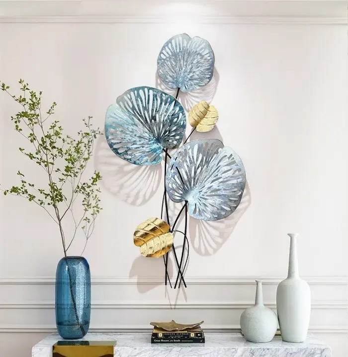 Tranh Decor lá sen vân mốc nghệ thuật KD13