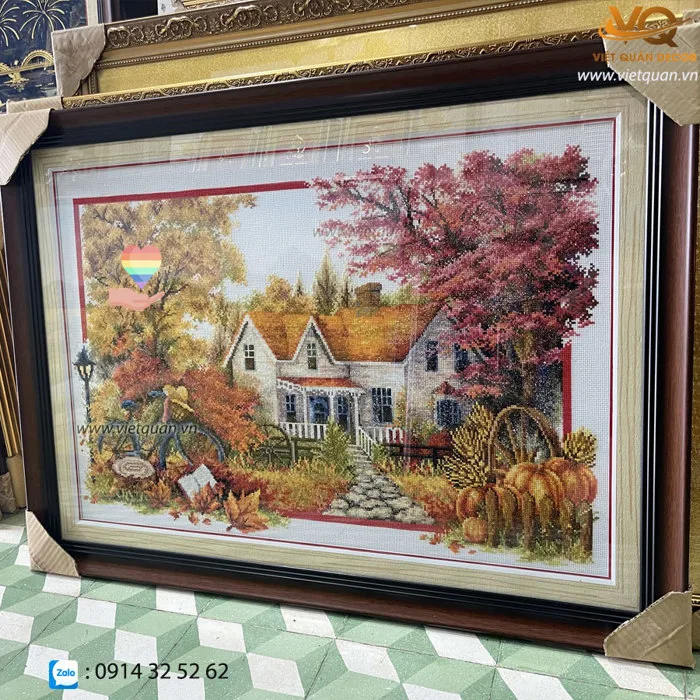 ĐÓNG KHUNG TRANH ĐÍNH ĐÁ VQKT 0006 - Việt Quân Decor