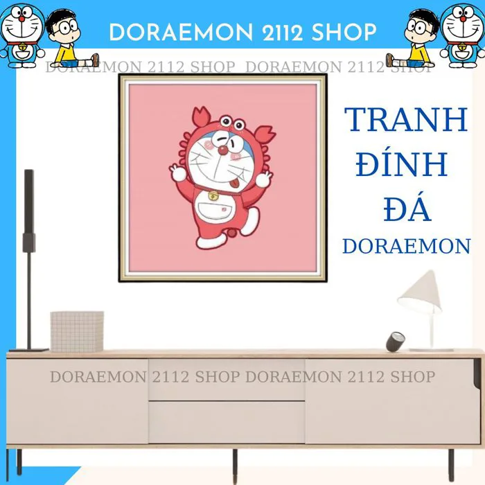 TRANH ĐÍNH ĐÁ DORAEMON – tranh trang trí decor tự làm tại nhà – Doraemon  2112 Shop