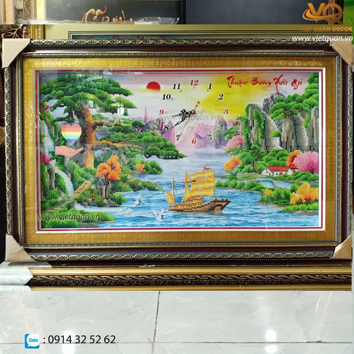 ĐÓNG KHUNG TRANH ĐÍNH ĐÁ VQKT 0005 - Việt Quân Decor