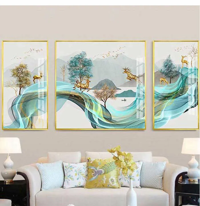 Tranh bộ 3D tráng gương cao cấp TGTA 003 – Xưởng Decor Tranh Tuệ Dương