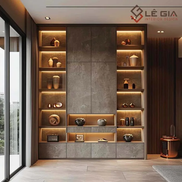 Mẫu tủ kệ gỗ trang trí phòng khách phòng ngủ đẹp, hiện đại và cao cấp