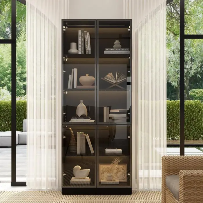 SMLIFE | Tủ kính trang trí phòng khách hiện đại Gladys
