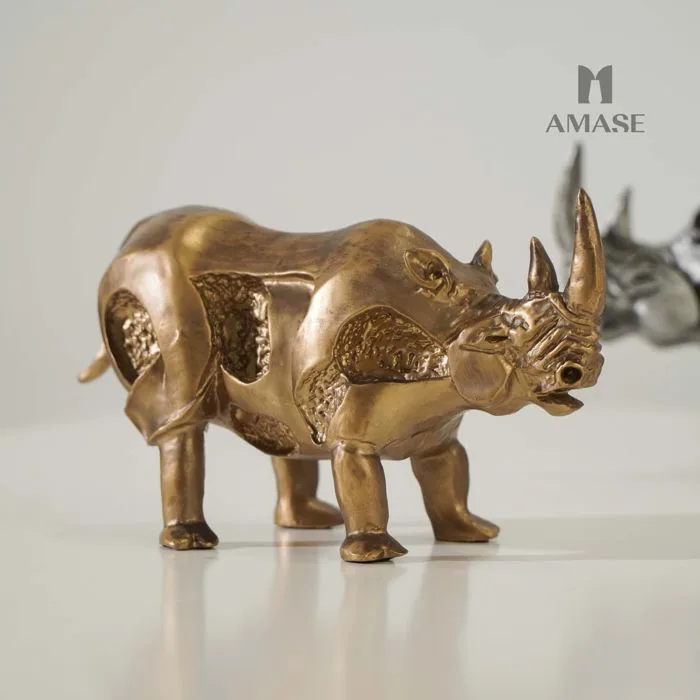 Tượng Decor Tê Giác Kim Loại – AMASE - Modern and Elegant Decor