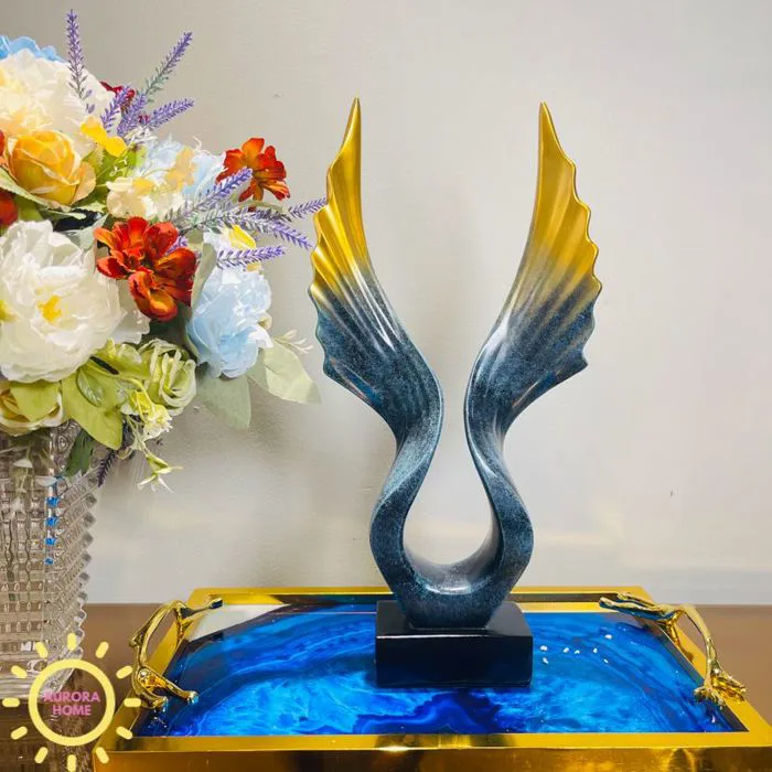 Tượng decor đôi cánh Arline Blue cao cấp - Tượng phong thuỷ