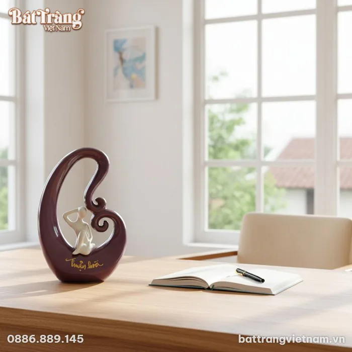 Tượng gốm sứ decor chữ Thuận Hoà BT-TGS02