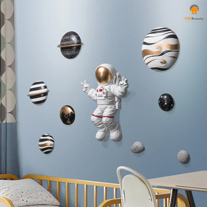 Decor treo tường phi hành gia hành tinh xanh trang trí phòng trẻ Decor treo tường phi hành gia hành tinh xanh trang trí phòng trẻ