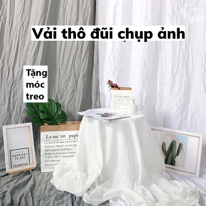 Vải Phông nền Trắng chụp ảnh vải đũi, vải trắng chụp ảnh trang trí Vải chụp  ảnh decor