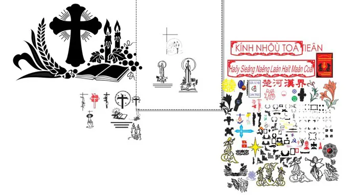 Hoa văn trang trí góc vector corel