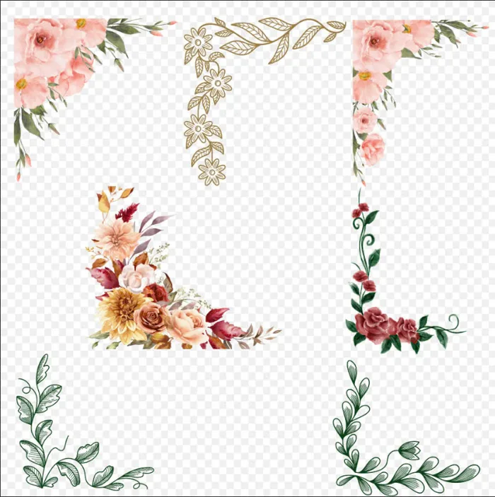 Tải hoa văn khung viền góc vector​, trang trí góc vuông PNG, AI, Corel, PSD  | Blog