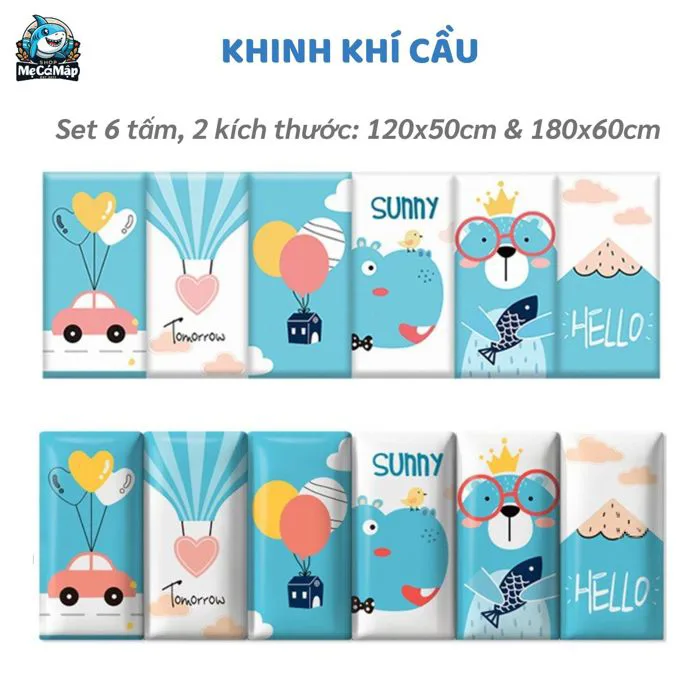 Set 6 miếng xốp dán tường chống va đập cho bé