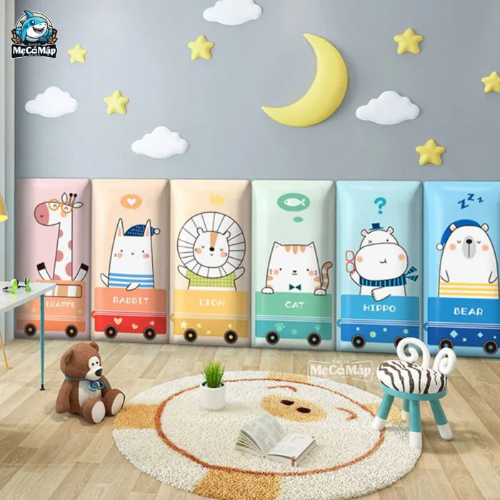 Set 6 miếng xốp dán tường chống va đập cho bé