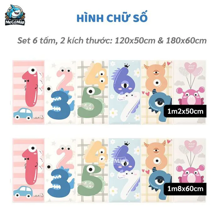 Set 6 miếng xốp dán tường chống va đập cho bé