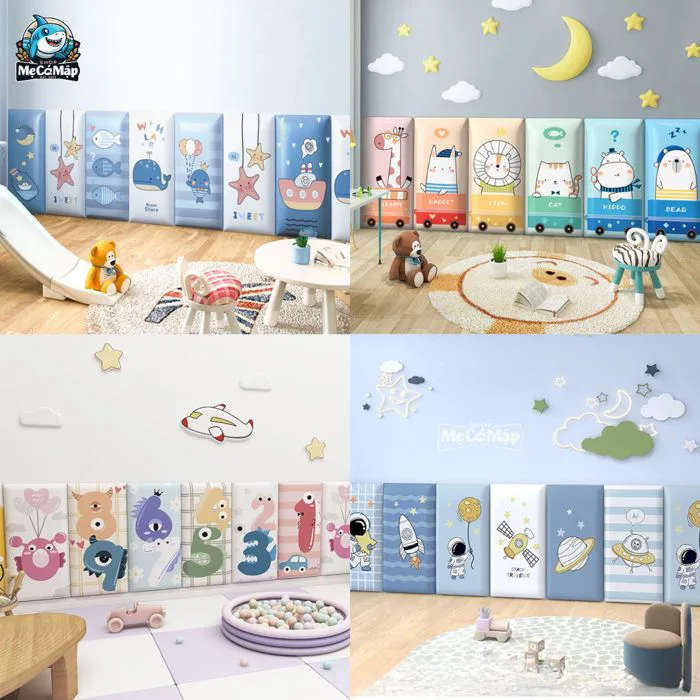 Set 6 miếng xốp dán tường chống va đập cho bé
